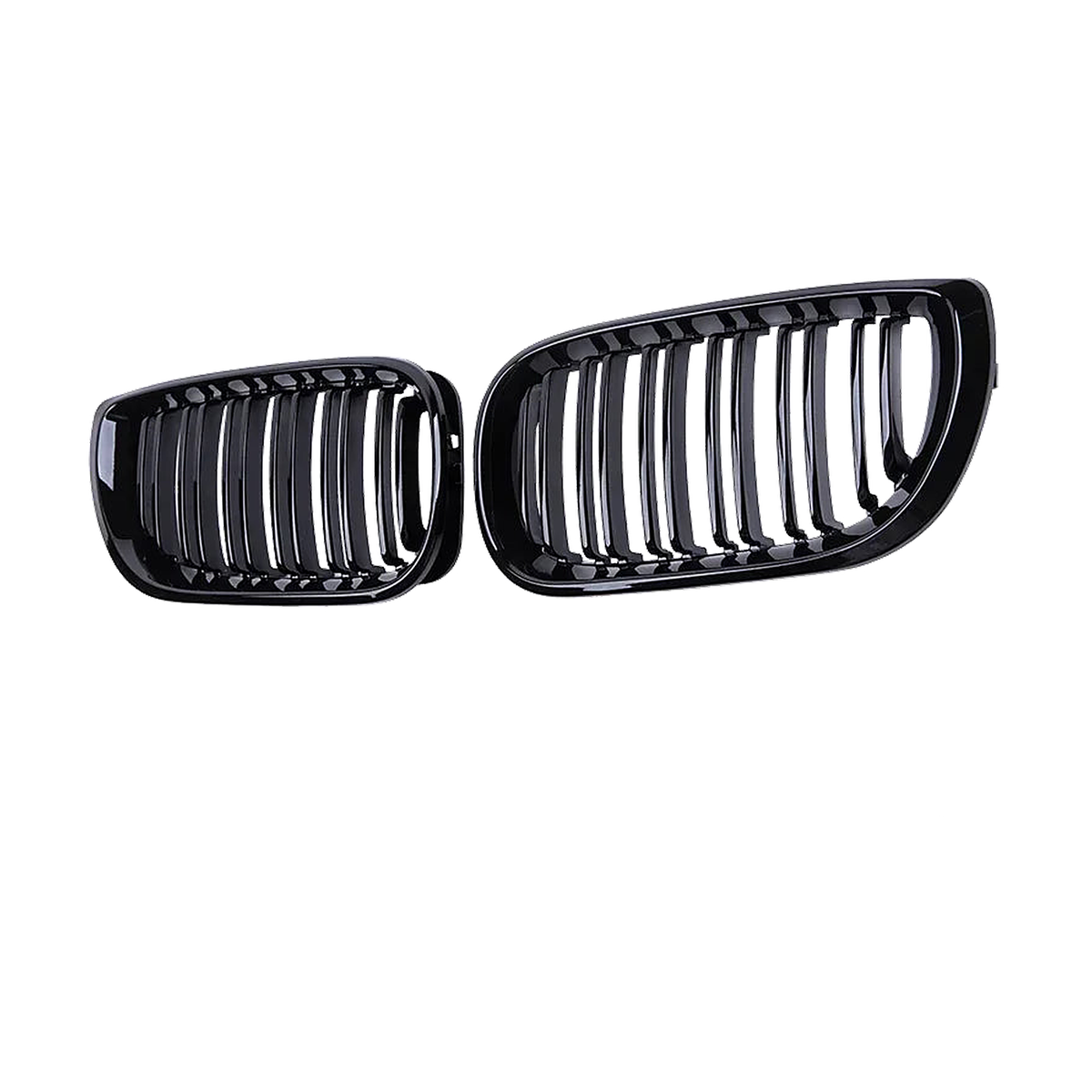 Gloss Black Double-Slat Kidney Grille for BMW 3 Series E46 Saloon, view 2