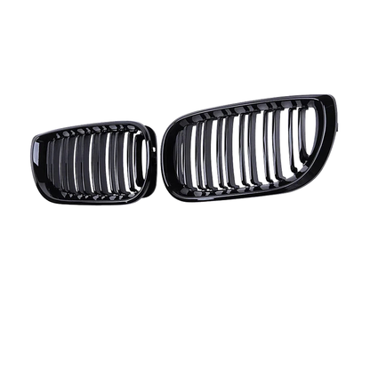 Gloss Black Double-Slat Kidney Grille for BMW 3 Series E46 Saloon, view 2