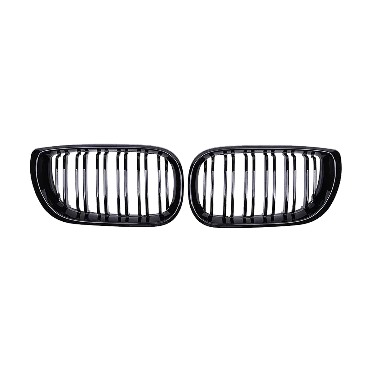 Gloss Black Double-Slat Kidney Grille for BMW 3 Series E46 Saloon, view 3