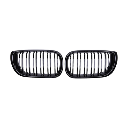 Gloss Black Double-Slat Kidney Grille for BMW 3 Series E46 Saloon, view 3