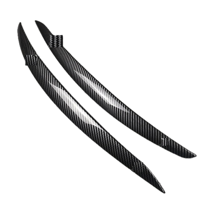 Carbon fiber look headlight eyebrows pair for BMW 3 Series E92 Coupe, E93 Convertible, Pre-LCI