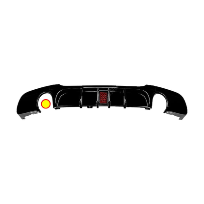 Gloss Black Rear Diffuser for BMW 3 Series E90, E91 M Sport, Both Sides, Single Outlet, Type B