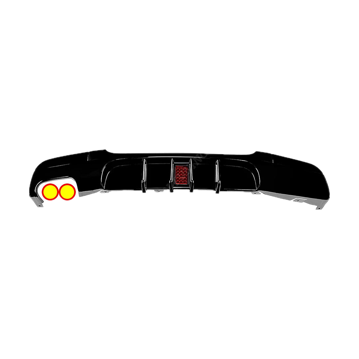 Gloss Black Rear Diffuser for BMW 3 Series E90, E91 M Sport, Single Side, Twin Outlet, Type B