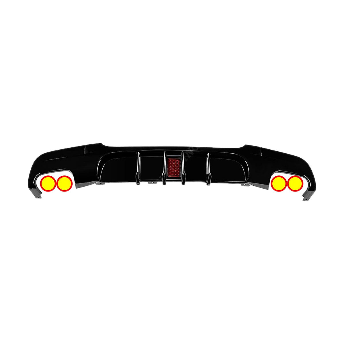 Gloss Black Rear Diffuser for BMW 3 Series E90, E91 M Sport, Both Sides, Twin Outlet, Type B