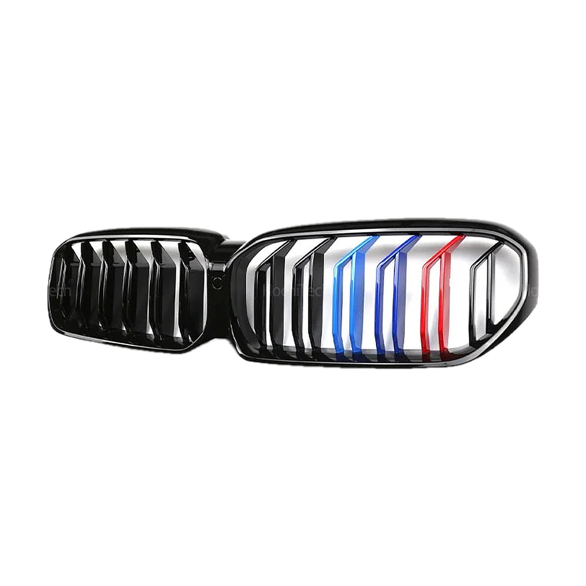 Kidney Grille for BMW 5 Series G30, G31, G38, F90 M5 LCI, Gloss Black, Tri-Color Stripes