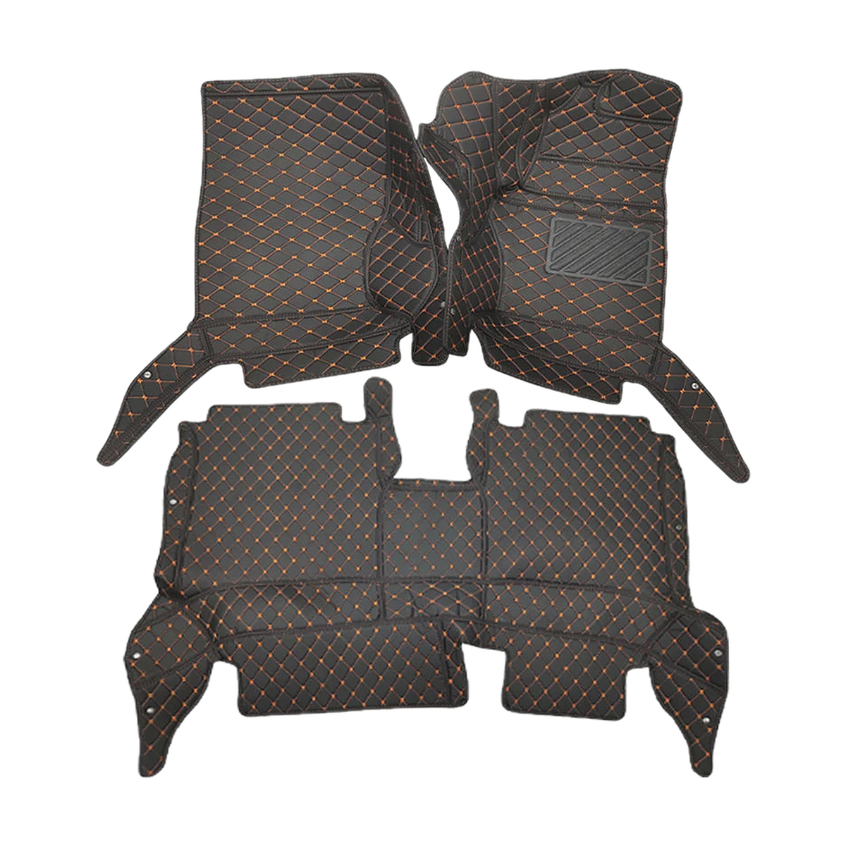 Custom-Fit Floor Mat Set for BMW iX3 Electric NA5, Black Orange