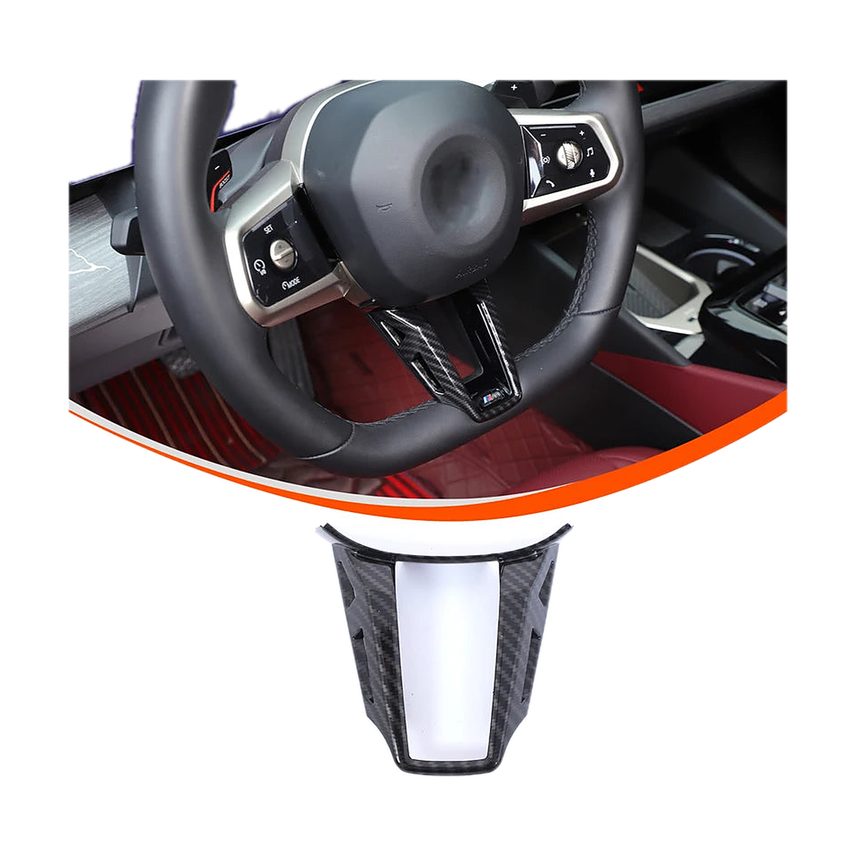 Carbon-Look Steering Wheel Frame Trim for BMW G60, G70, G45