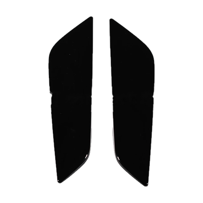 Gloss black front fender vent trim pair, front view, for BMW 5 Series G30 / G31 / G38 (2017-2023)