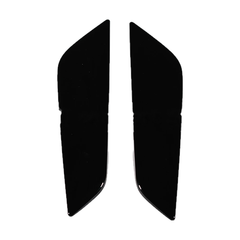 Gloss black front fender vent trim pair, front view, for BMW 5 Series G30 / G31 / G38 (2017-2023)