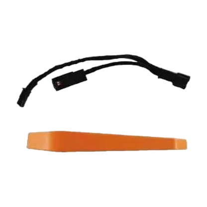 Ice blue and orange LED cup holder light harness with trim tool, for BMW F30 / F31 / F34 / F32 / F36 LCI