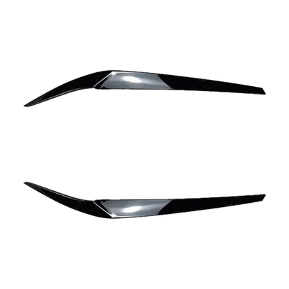 Gloss black headlight eyelid trim pair for BMW 5 Series G30, G31, G38, F90 M5 (2017-2021)