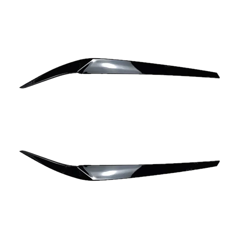 Gloss black headlight eyelid trim pair for BMW 5 Series G30, G31, G38, F90 M5 (2017-2021)