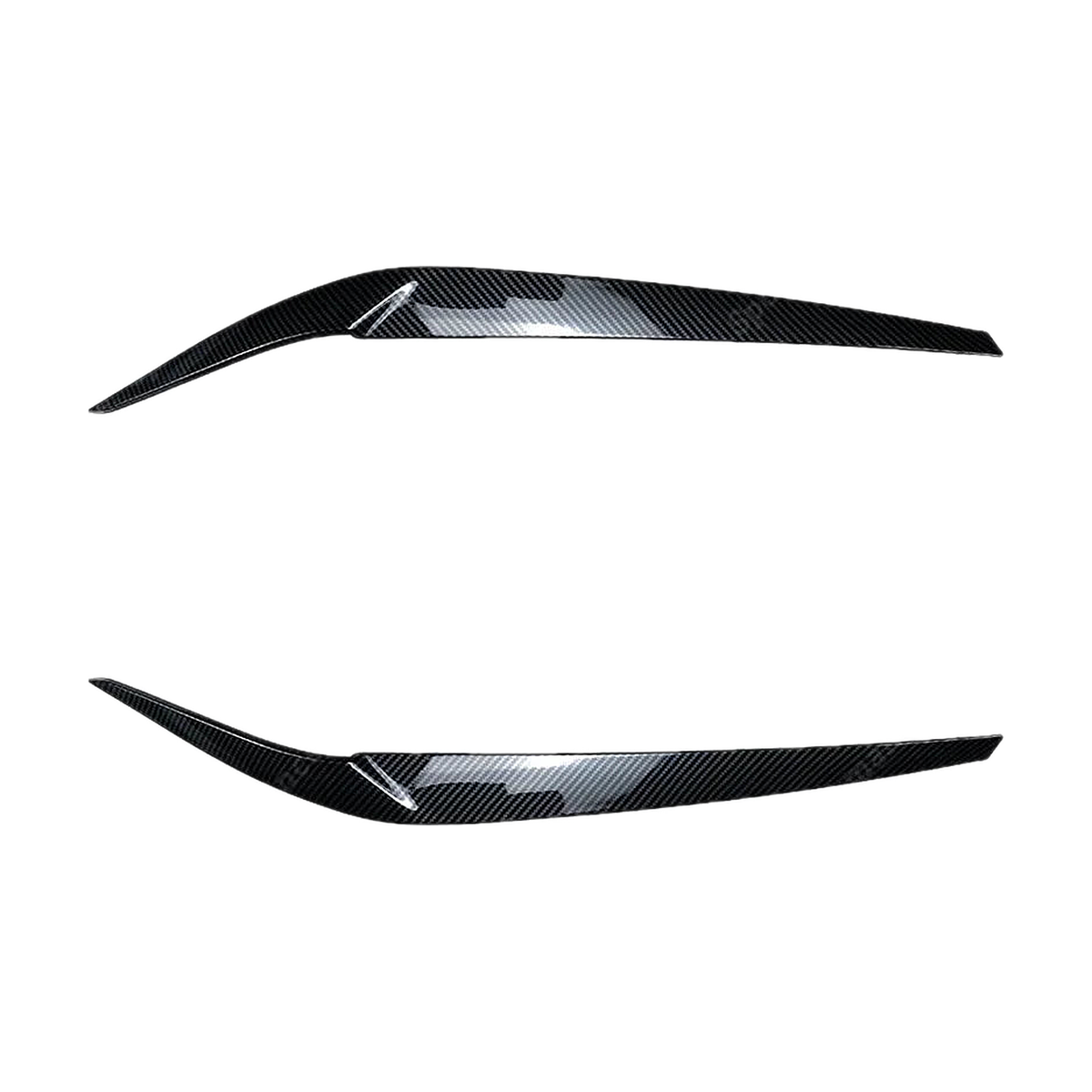 Carbon fiber look headlight eyelid trim pair for BMW 5 Series G30, G31, G38, F90 M5 (2017-2021)