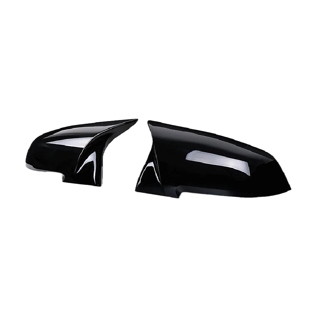 Gloss black mirror cap covers, left and right pair, side view, for BMW F20 / F30 / F32 / X1 E84