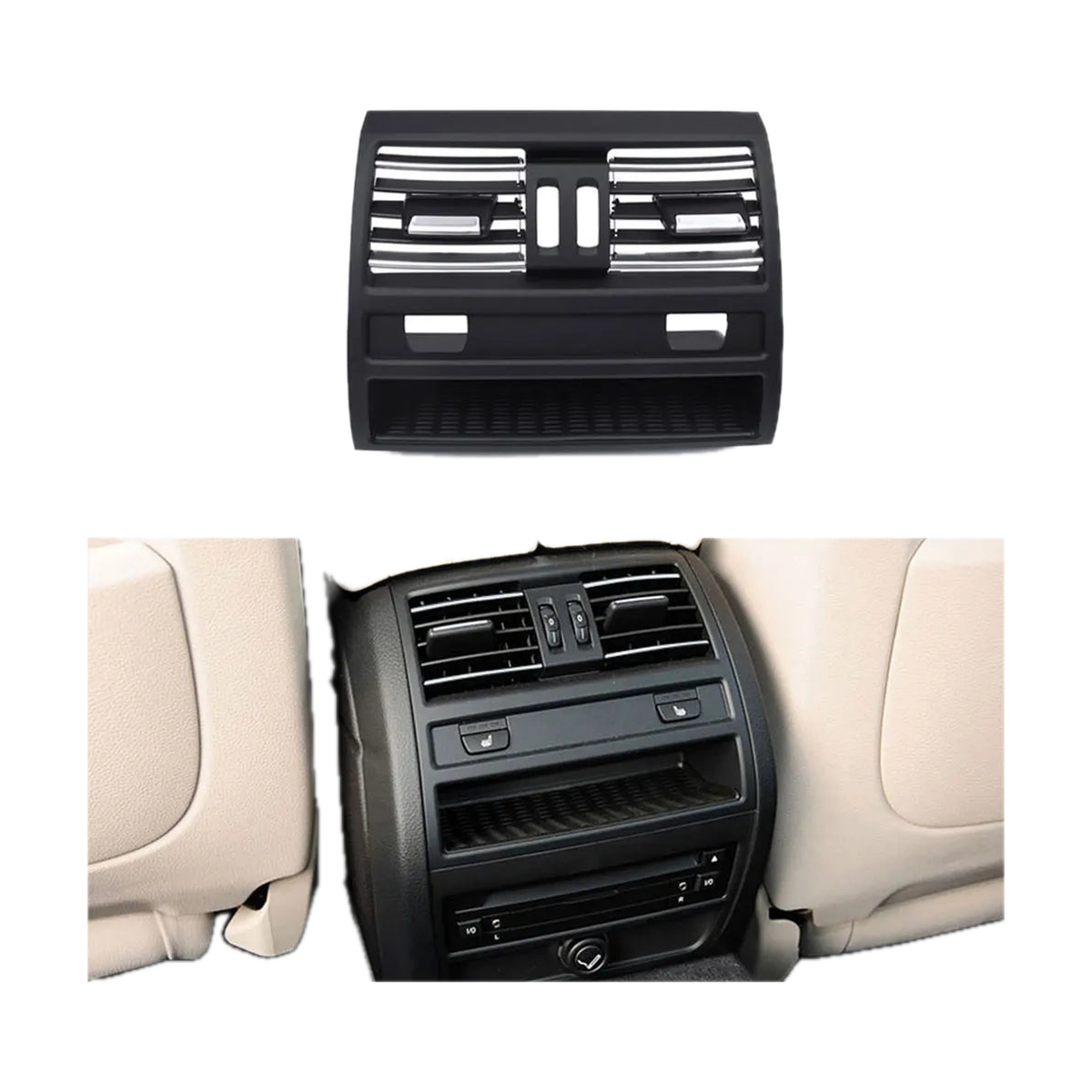 Air Vent Grilles for BMW 5 Series F10 / F11, LHD, Rear Vent B · Chrome
