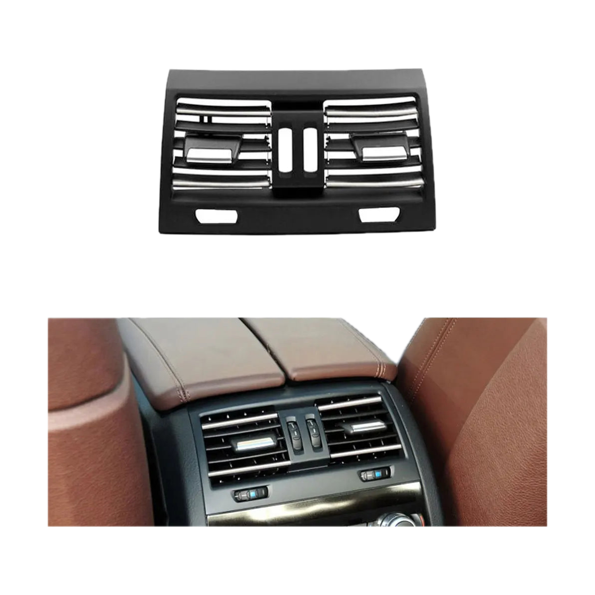 Air Vent Grilles for BMW 5 Series F10 / F11, LHD, Rear Vent C · Chrome
