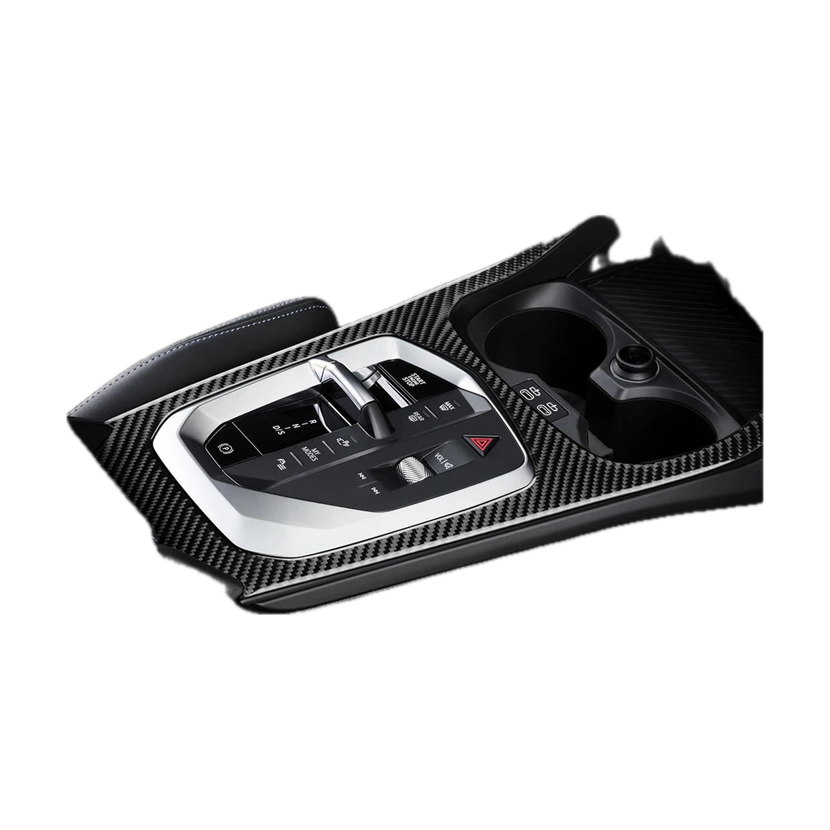 Carbon Fiber Gear Panel Trim for BMW 1 Series F70, 2 Series F74, black carbon