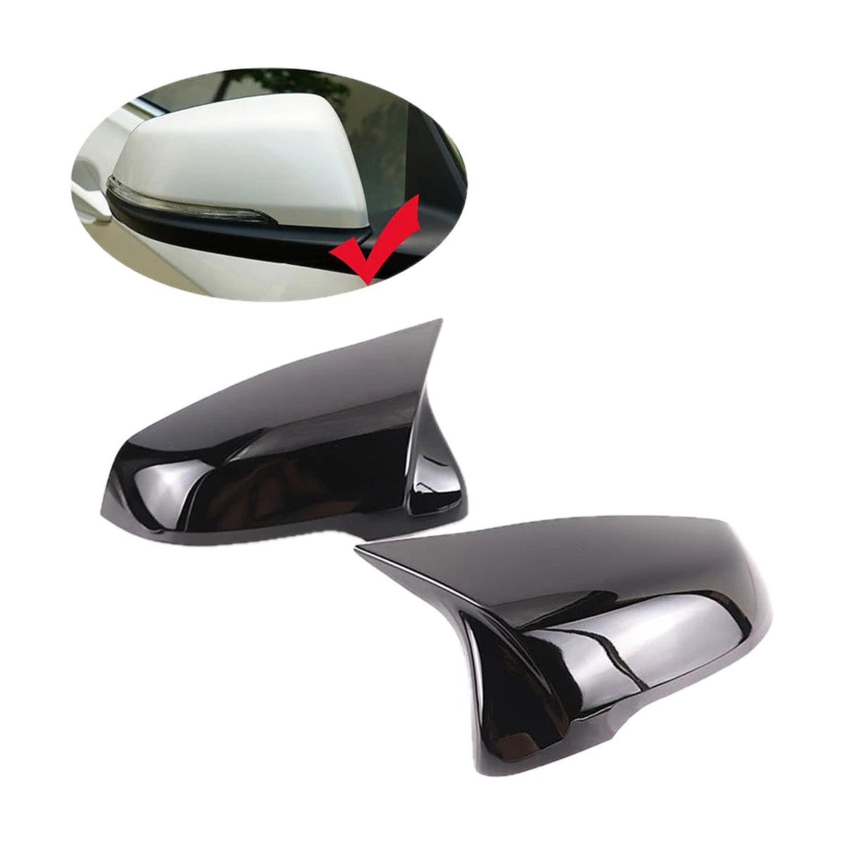 Mirror Caps for BMW 1/2 Series, X1, X2, Z4, Black-2pcs