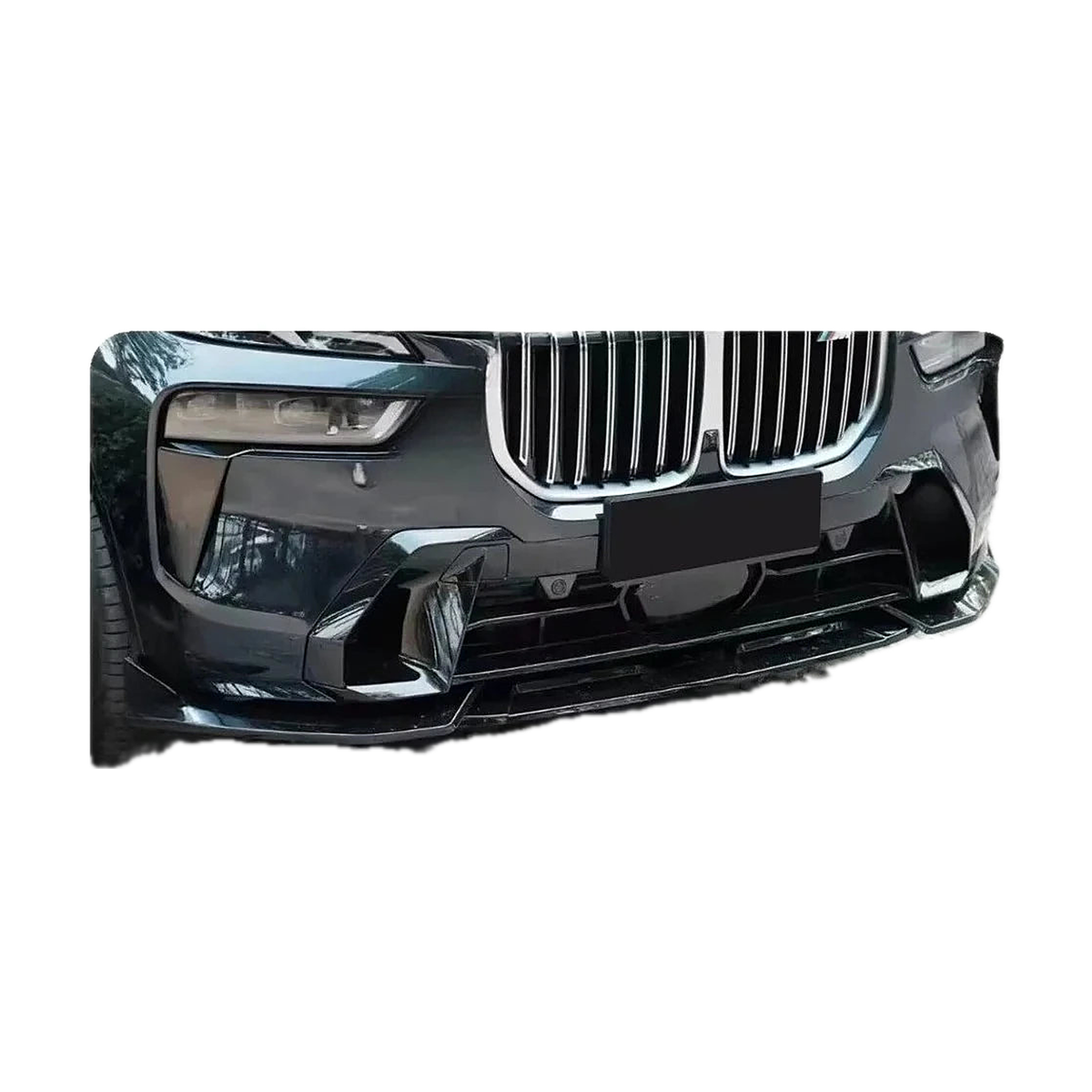 Front Bumper Splitter for BMW X7 G07 M Sport LCI, Gloss Black