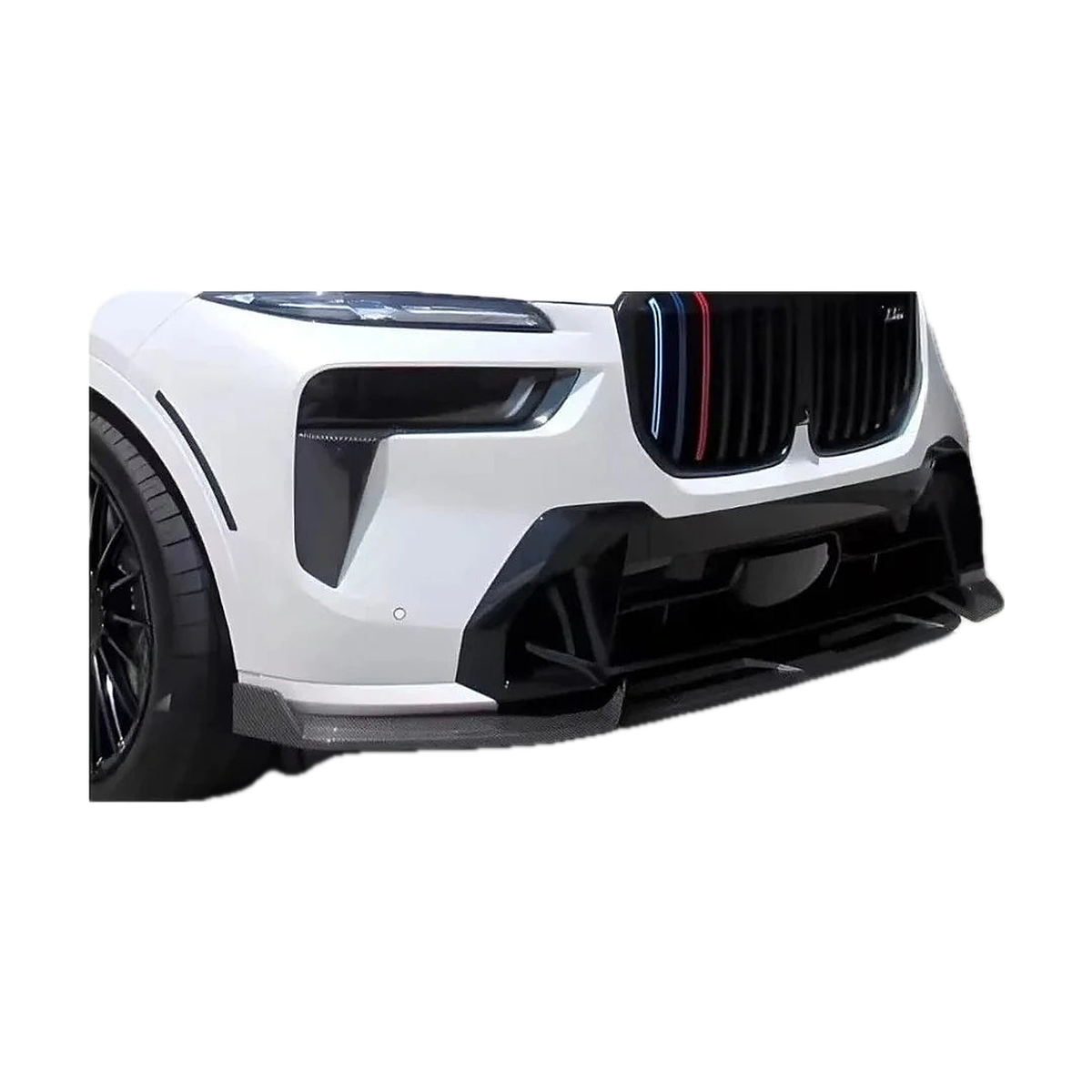 Front Bumper Splitter for BMW X7 G07 M Sport LCI, Carbon Look