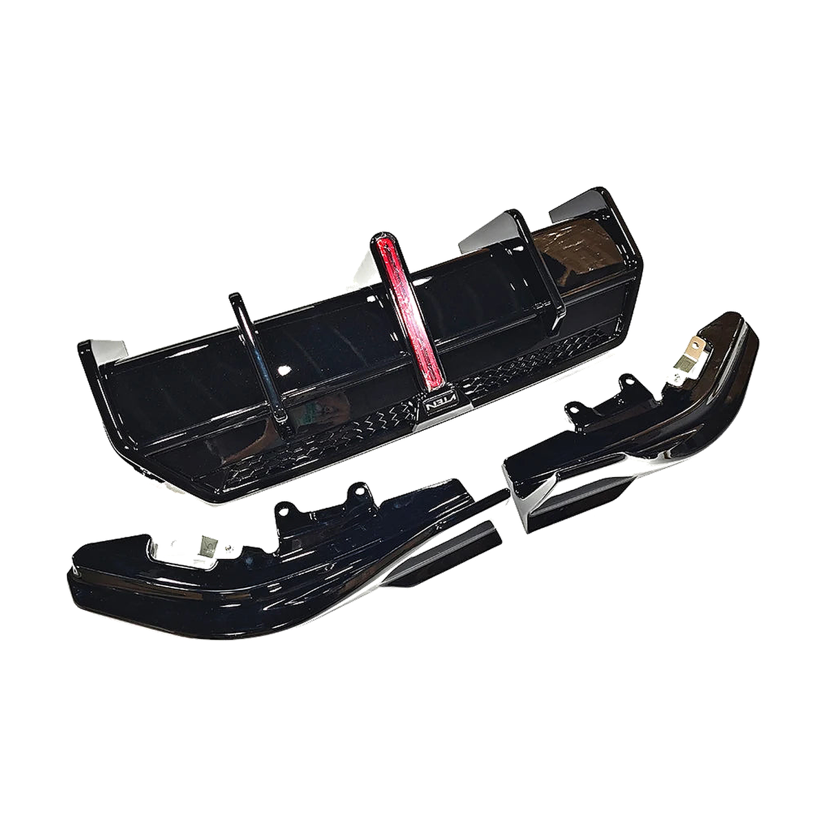 Rear Diffuser with LED for BMW 2 Series G42 M240i, M Sport, Black 3 PCS