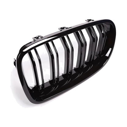 Gloss Black Kidney Grilles for BMW 5 Series F10, F18, view 2