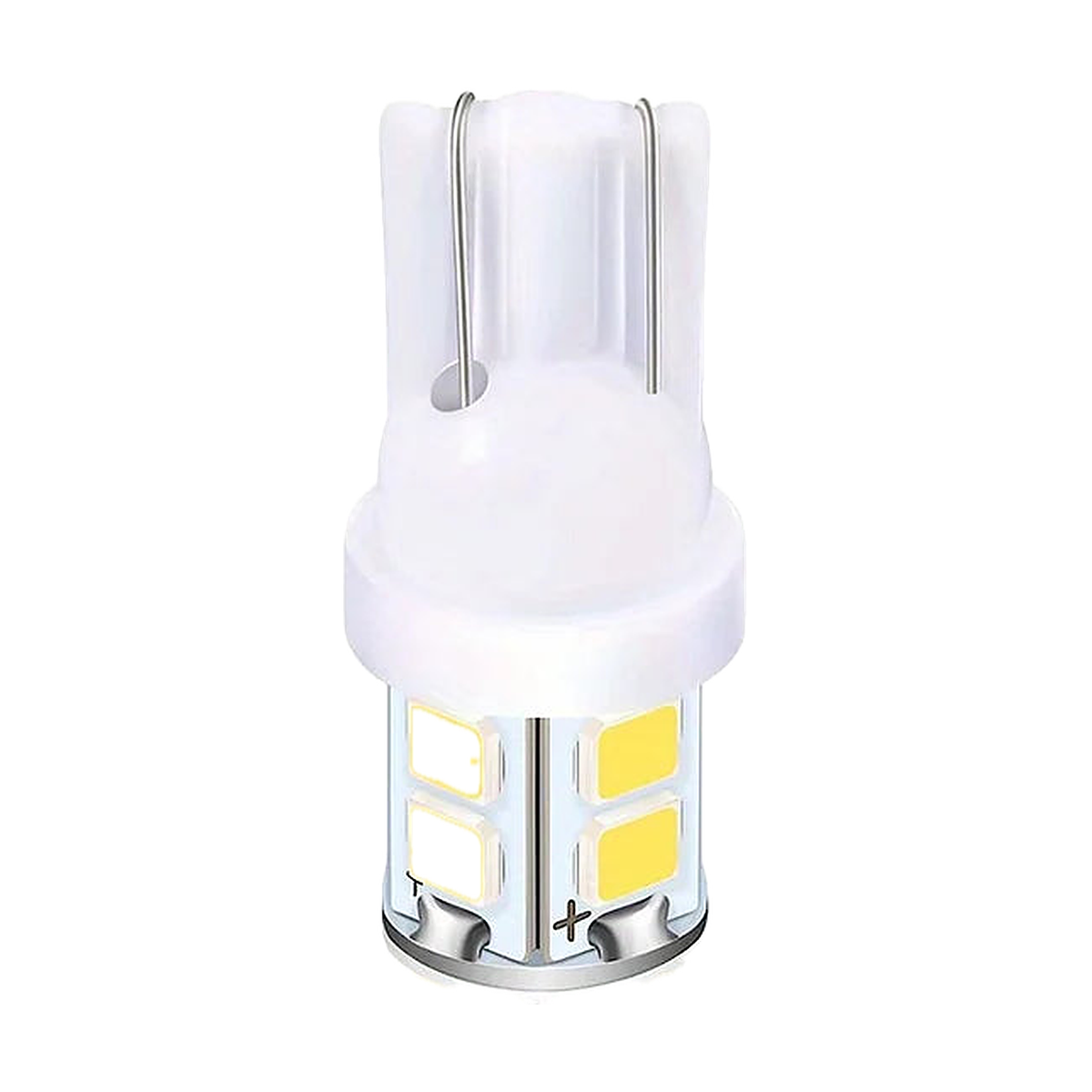 White T10 wedge LED bulb from the 24 piece interior set, universal fit for BMW, close up view