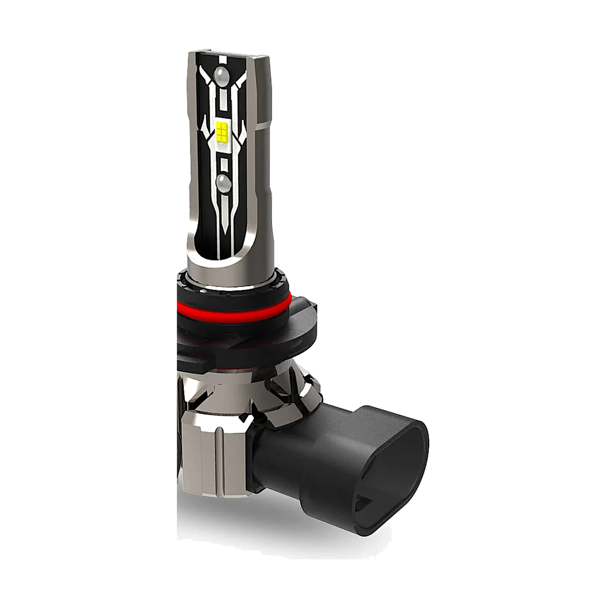 LED fog light bulb, HB3/HB4/H10 socket, angled view, for BMW E46, E90, E60, E39, F10, F30, E53, E87