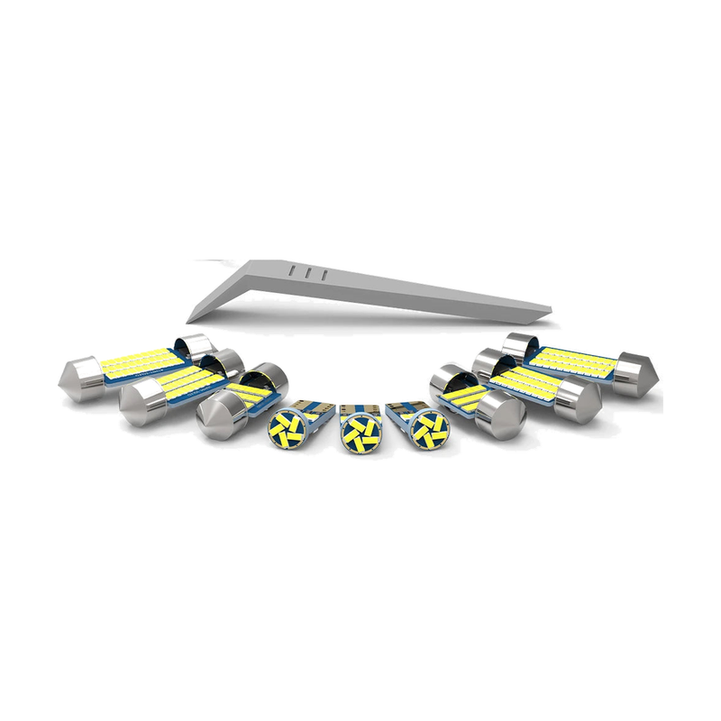 LED interior light bulb kit with festoon and T10 bulbs and trim removal tool for BMW 5 Series E34 E39 E60 E61 F10 F11