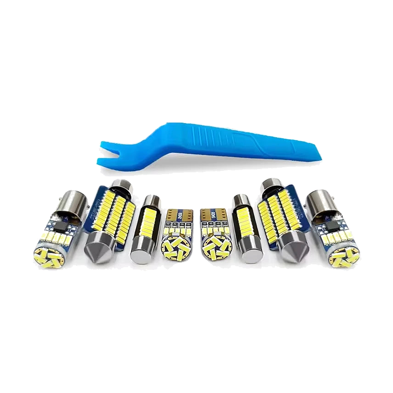 LED interior light bulb kit with removal tool for BMW X1, X2, X3, X4, X5, X6 (2000-2023)