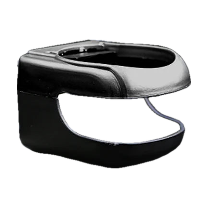 Black air vent cup holder for BMW, angled view