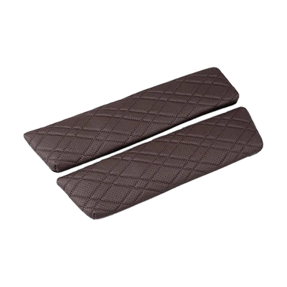 Mocha brown quilted leather armrest cover, two piece set, for BMW 5 Series G30, G38 and 6 Series GT G32 (2018-2023)