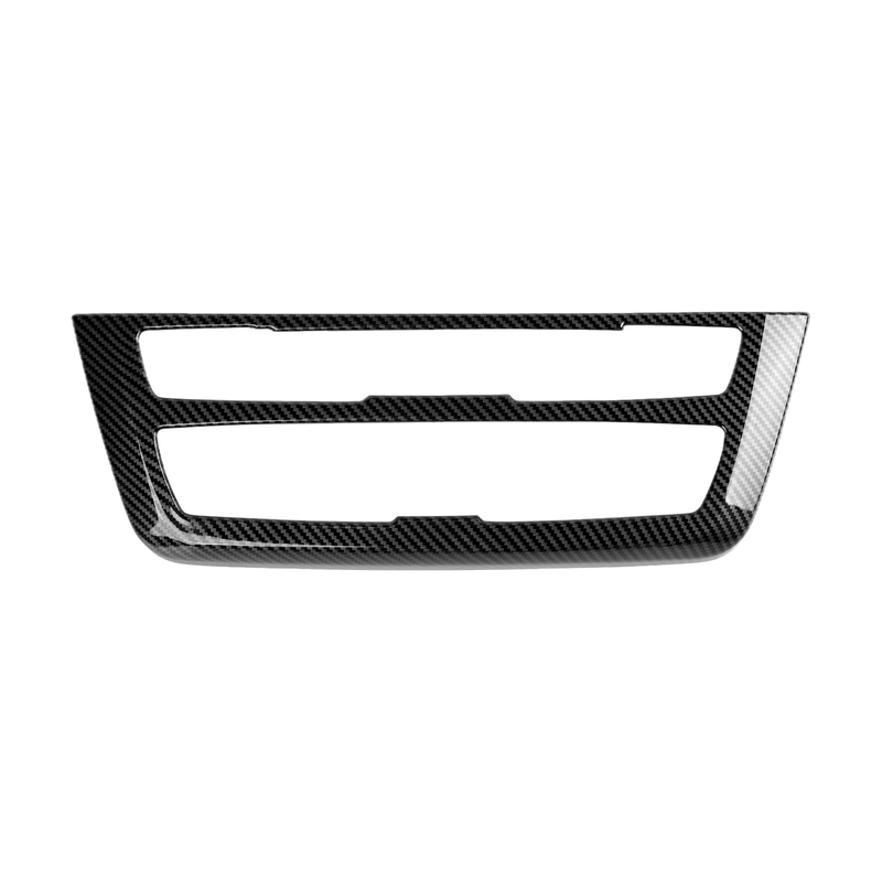 Carbon fibre pattern radio and climate control panel frame, front view, for BMW F30 / F31 / F34 / F32 / F33 / F36
