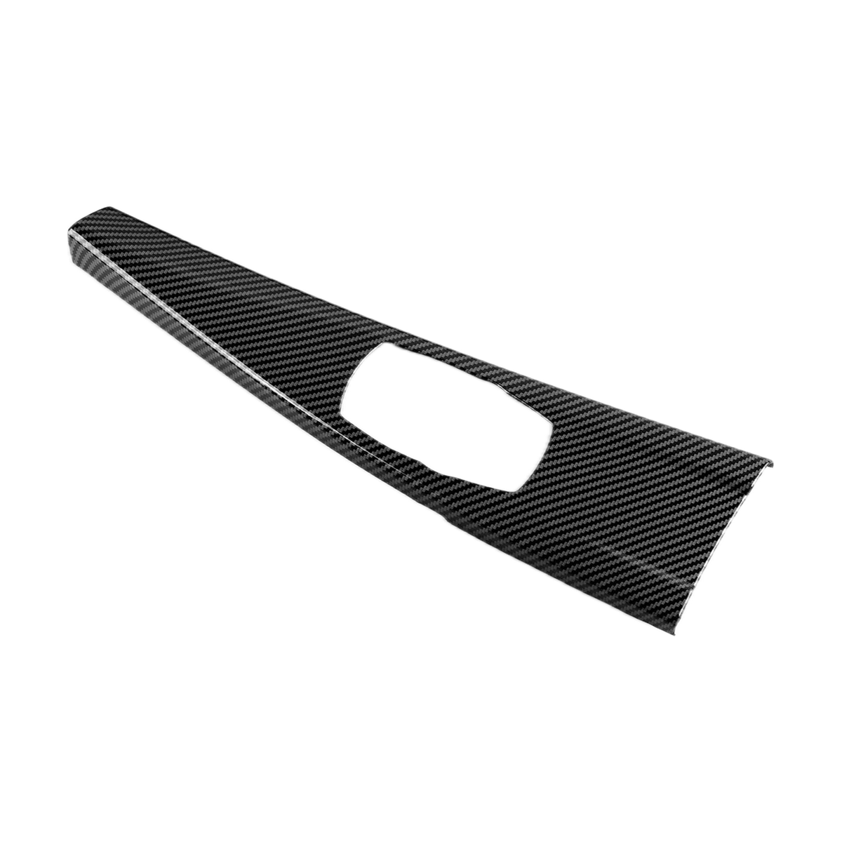 Carbon fibre pattern iDrive controller console trim panel, angled view, for BMW F30 / F31 / F34 / F32 / F33 / F36