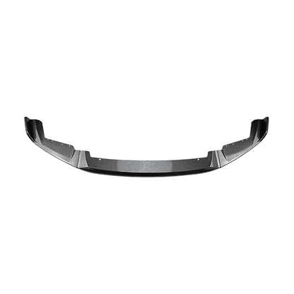 Carbon look front splitter lip, front view, for BMW F87 M2 Competition, M2 CS (2018-2021)