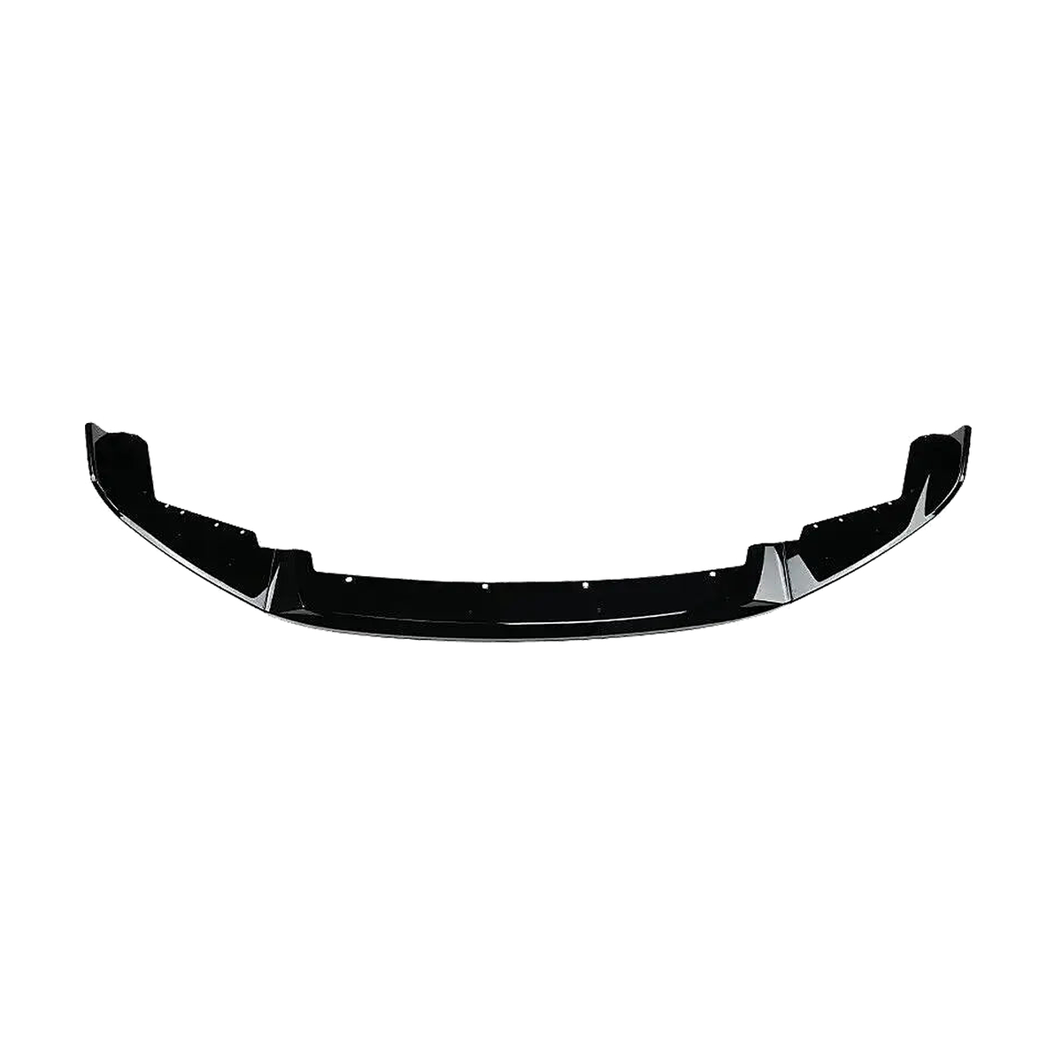 Glossy black front splitter lip, front view, for BMW F87 M2 Competition, M2 CS (2018-2021)