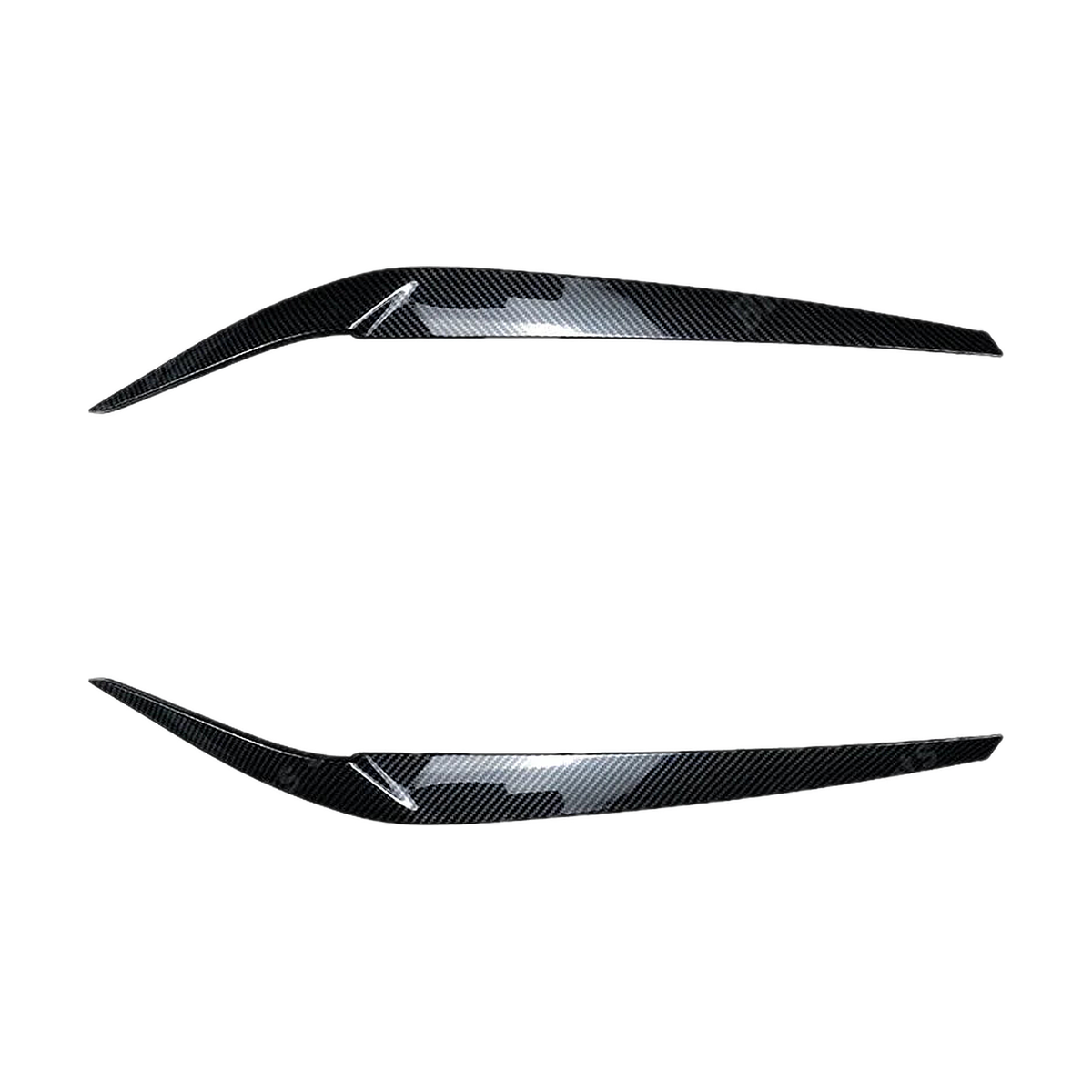 Carbon fiber look headlight eyelid trim set for BMW 5 Series G30, G31, G38, F90 M5 (2017-2021)