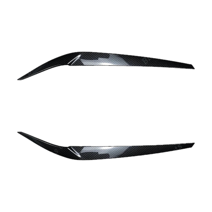 Carbon fiber look headlight eyelid trim set for BMW 5 Series G30, G31, G38, F90 M5 (2017-2021)