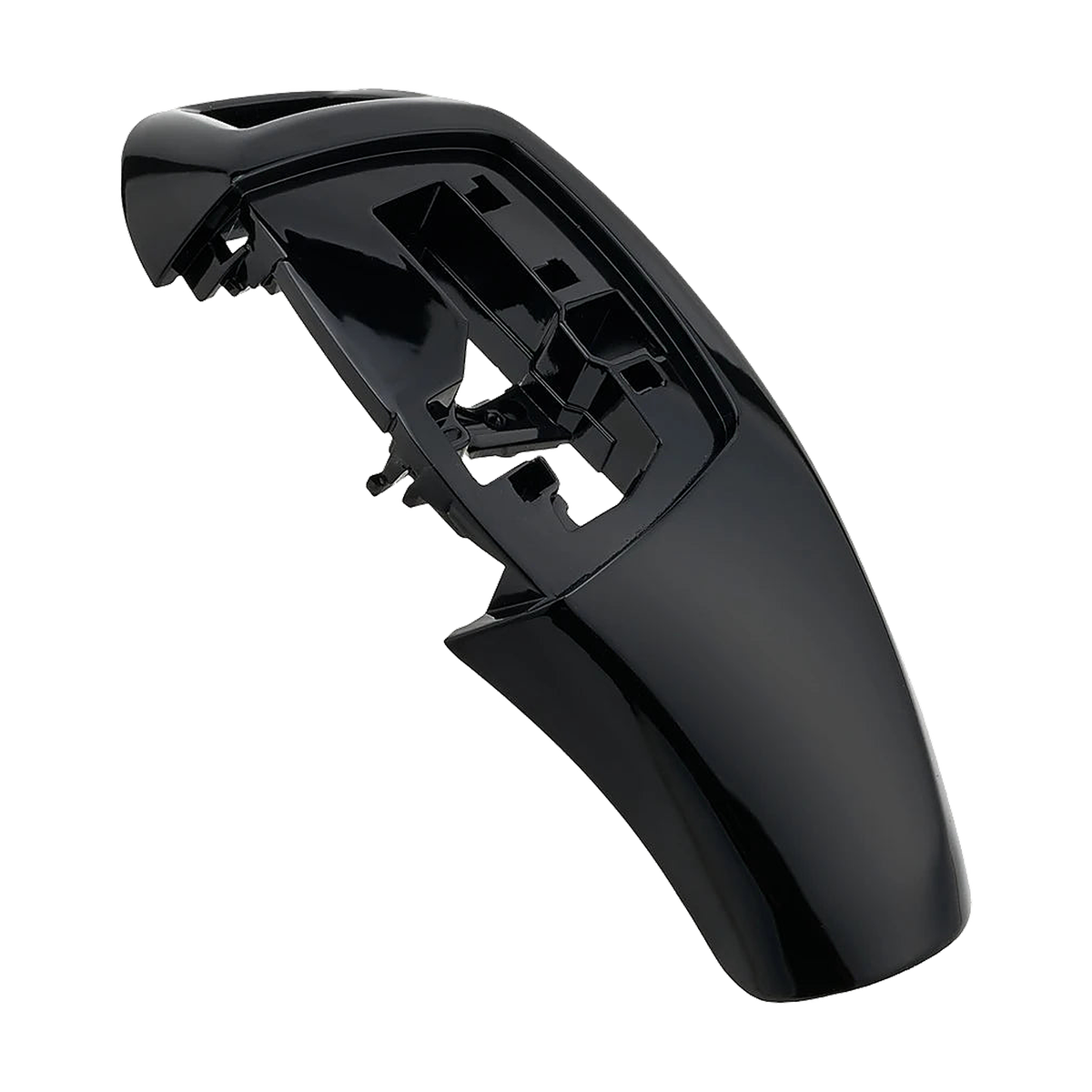Gloss black Type A gear selector cover shell, front view, for BMW F20, F22, F30, F10, F01, F25, F26 (2009-2018)