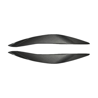 Carbon fiber headlight eyebrow covers, pair, for BMW 5 Series F10 Pre-LCI (2010-2013)