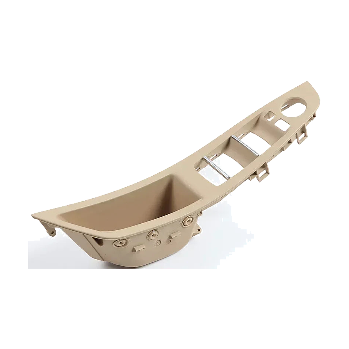 Beige door pull handle trim insert, underside view, for BMW 5 Series F10/F11/F18 (2010-2017)
