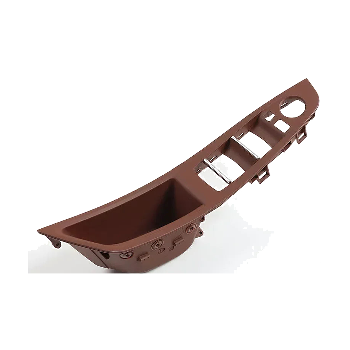 Red brown door pull handle trim insert, underside view, for BMW 5 Series F10/F11/F18 (2010-2017)