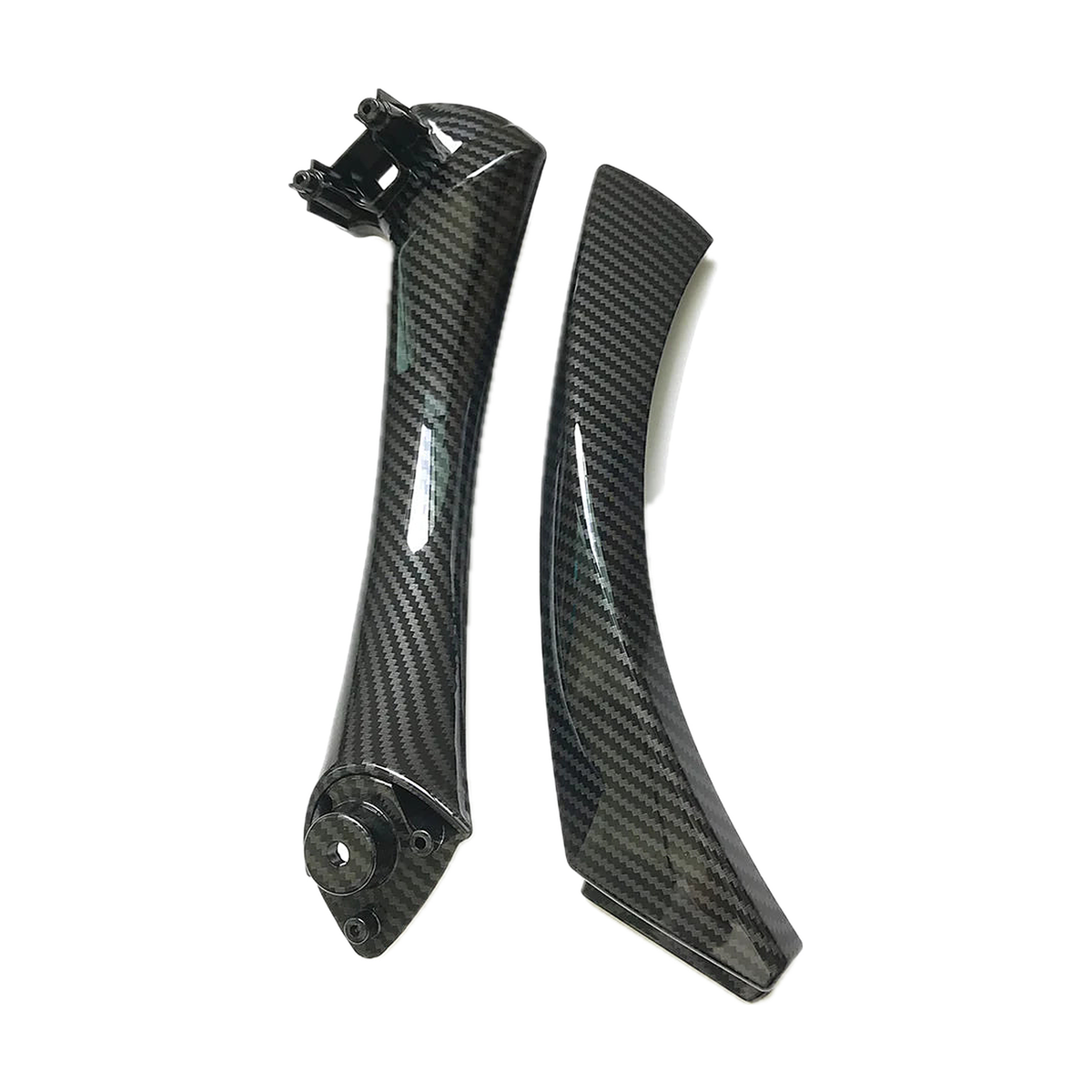Carbon fiber look inner door pull handle with cover, right side, for BMW 3 Series E90 / E91 / E92