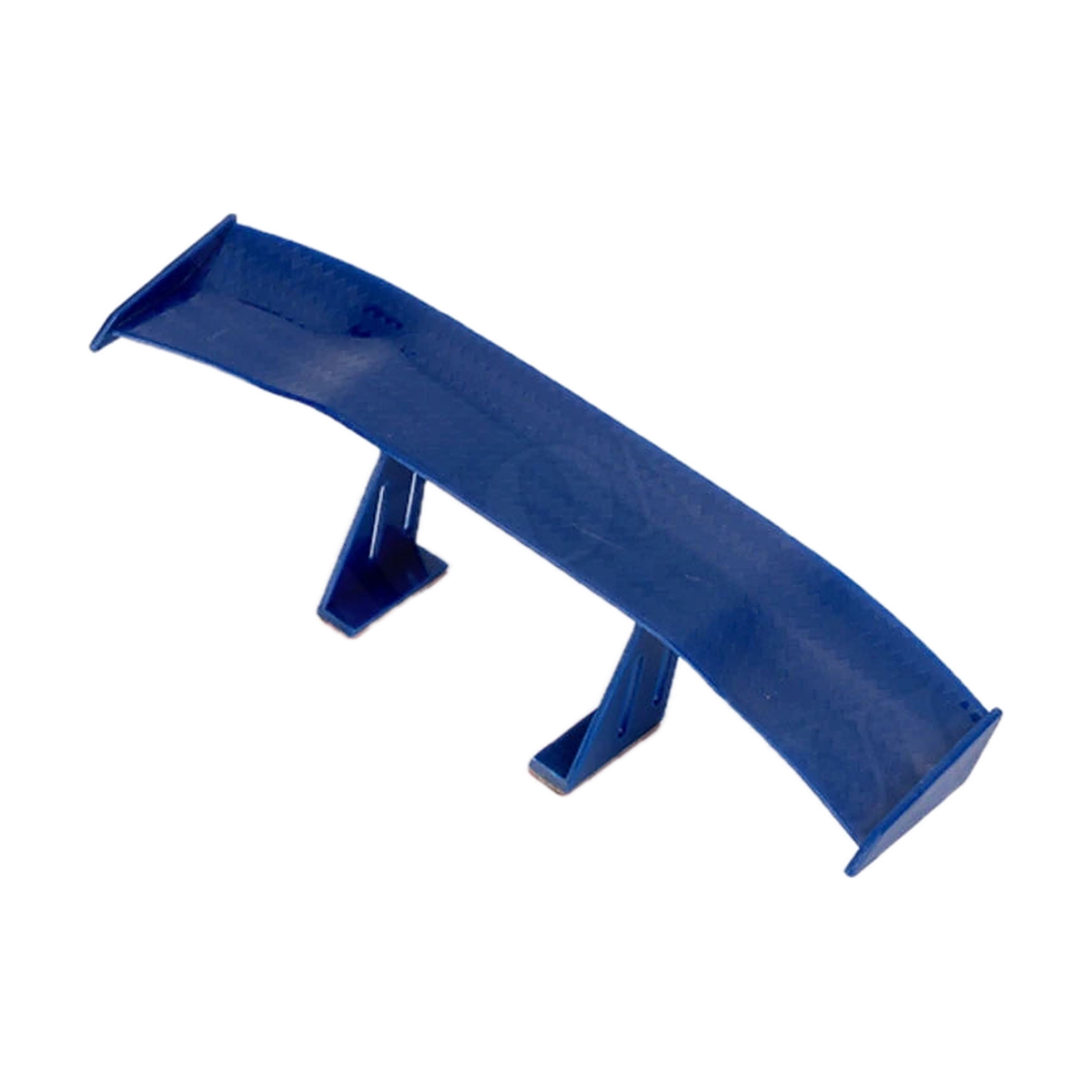 Blue mini GT wing spoiler decoration, angled view, universal fit for BMW