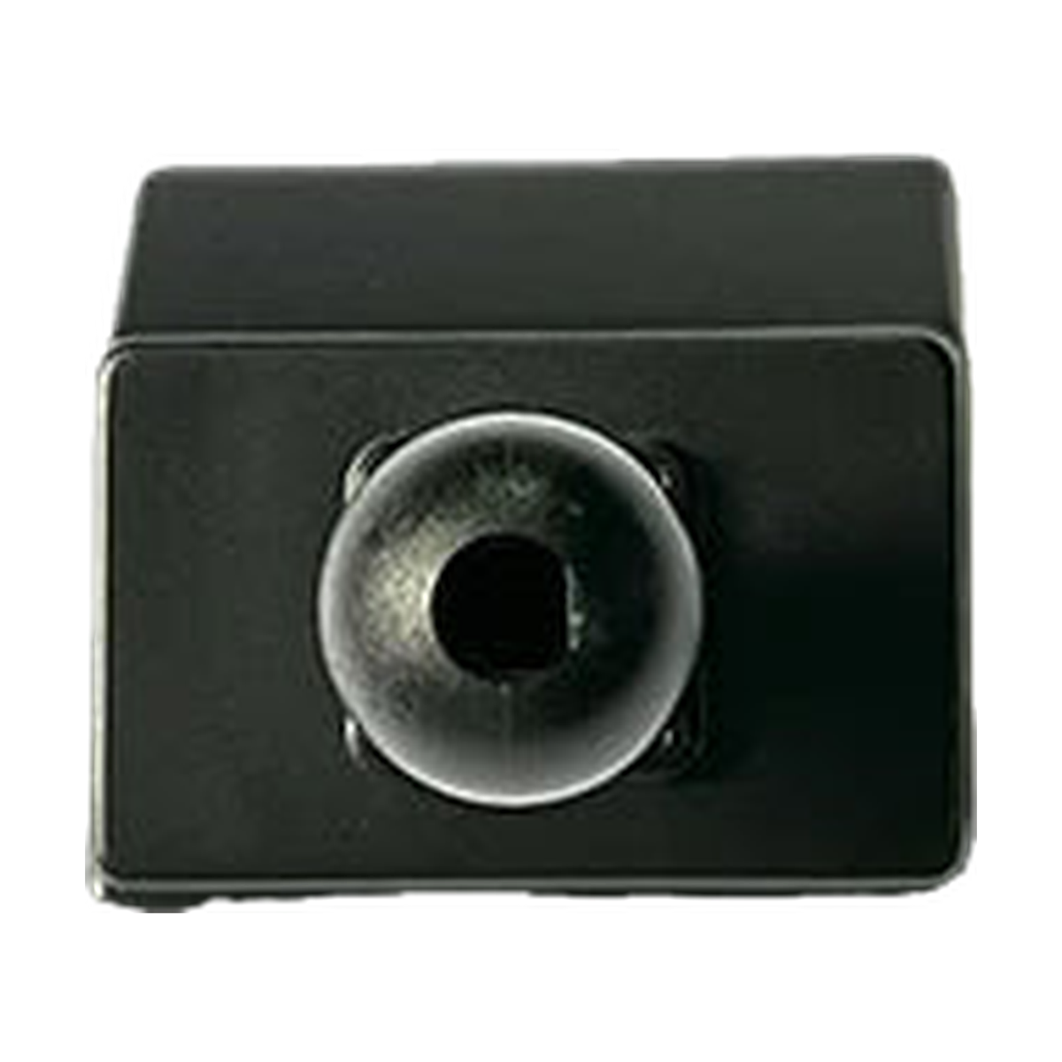 Compact black square phone mount base with 17 mm ball, front view, for BMW 5 Series 2011-2017