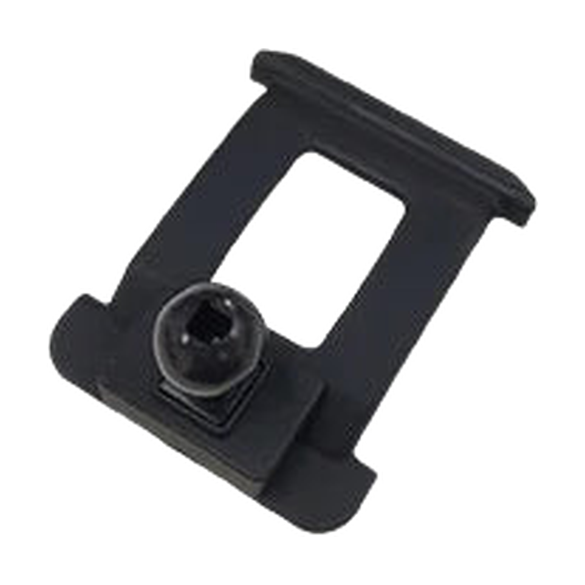 Black frame phone mount base with 17 mm ball, angled top view, for BMW X3/X4 2018-2021
