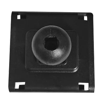 Flat black square phone mount plate with 17 mm ball, top view, for BMW i3/i4 2022 and 3 Series 2023