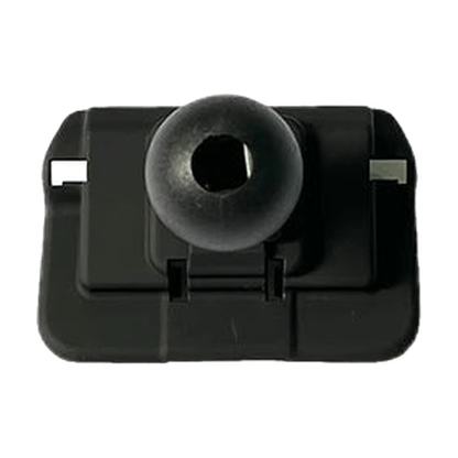 Black rounded phone mount base with 17 mm ball, front view, for BMW 7 Series 2016-2022