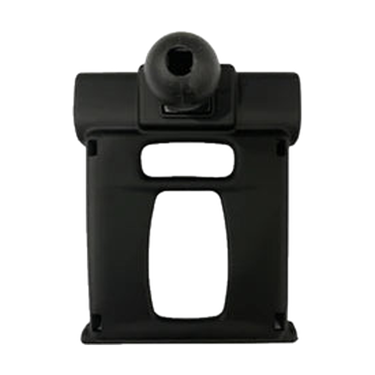 Black phone mount frame with 17 mm ball, front view, for BMW 3/4 Series and GT 2013-2020