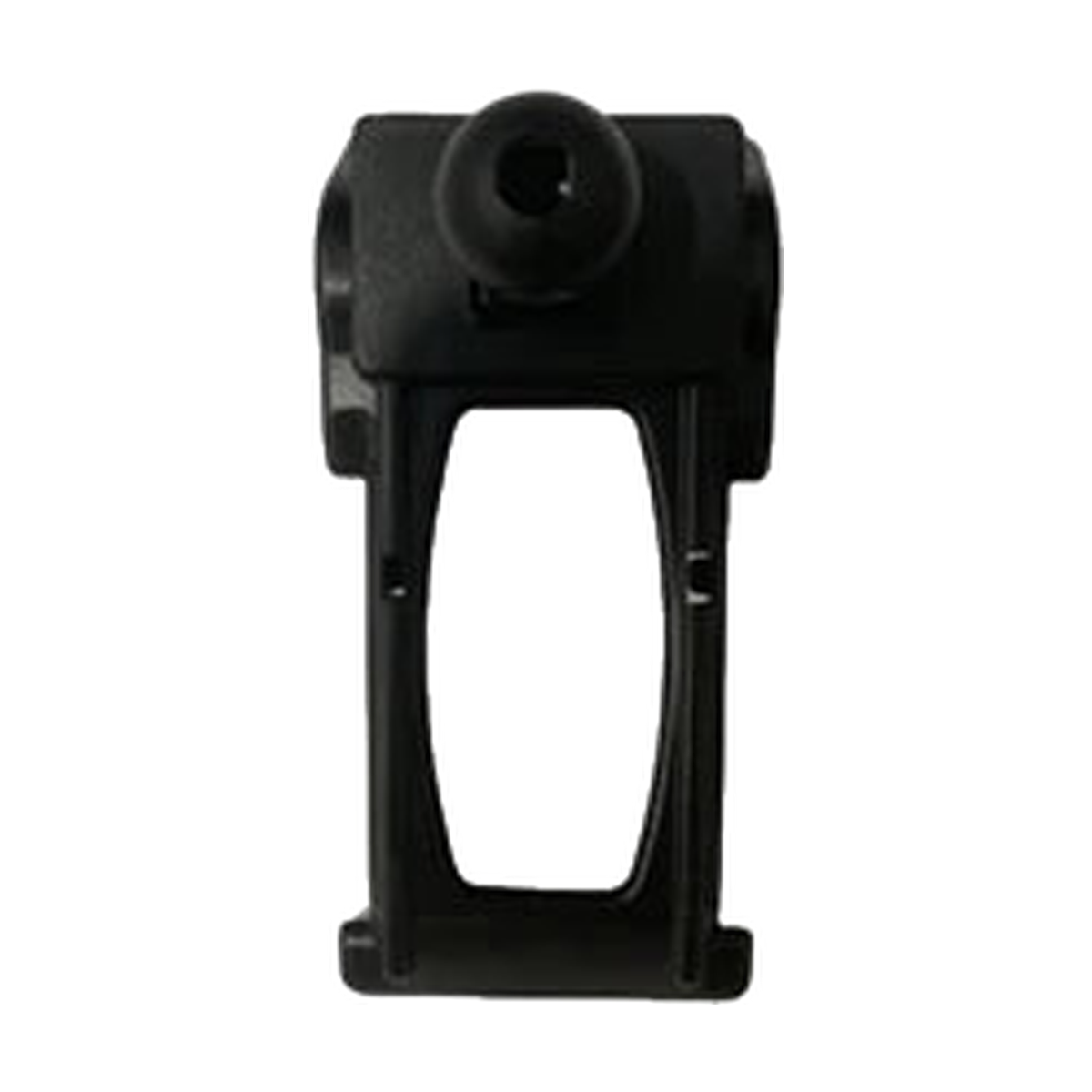 Narrow black phone mount frame with 17 mm ball, front view, for BMW X1 2012-2015
